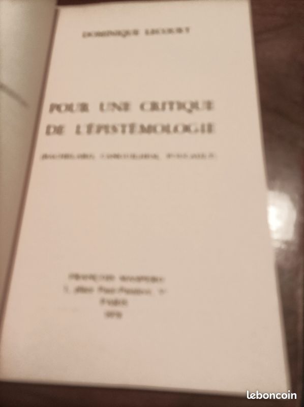 Pour une critique de l’épistémologie. ( BACHELARD, CANGUILHEM, FOUCAULT ) – 1978 – de François MASPERO (image 2)