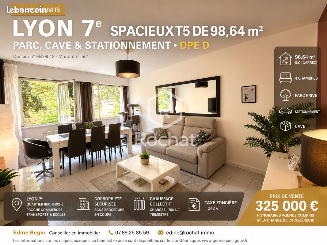 Appartement 5 pièces 99 m² · à Lyon · 99 m² · 325 000 €