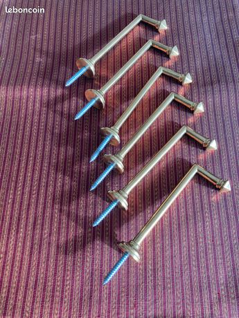 Lot De 4 Embrasses Pour Rideaux En Laiton Doré - Longueur 23 Cm - Occasion Bon État