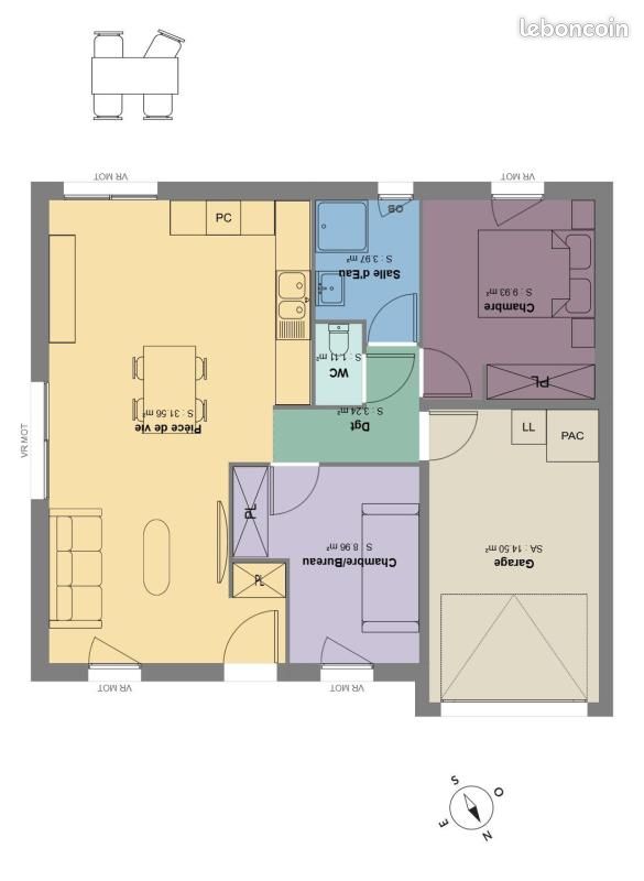 Maison 2 pièces 57 m² (image 3)