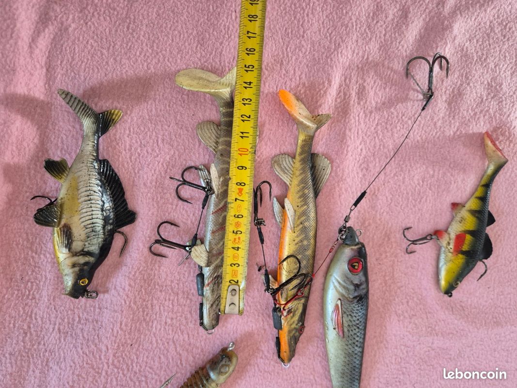 LOT DE 5 leurres de pêche calmars d'eau salée de mer 12 cm lumineux