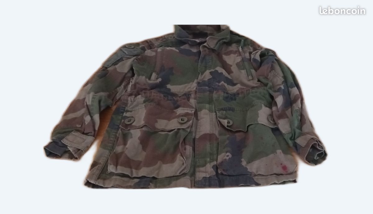 Veste Camouflage Militaire Occasion - Taille M - Marque Medium - En Coton Avec Fermeture Boutons Et Zip