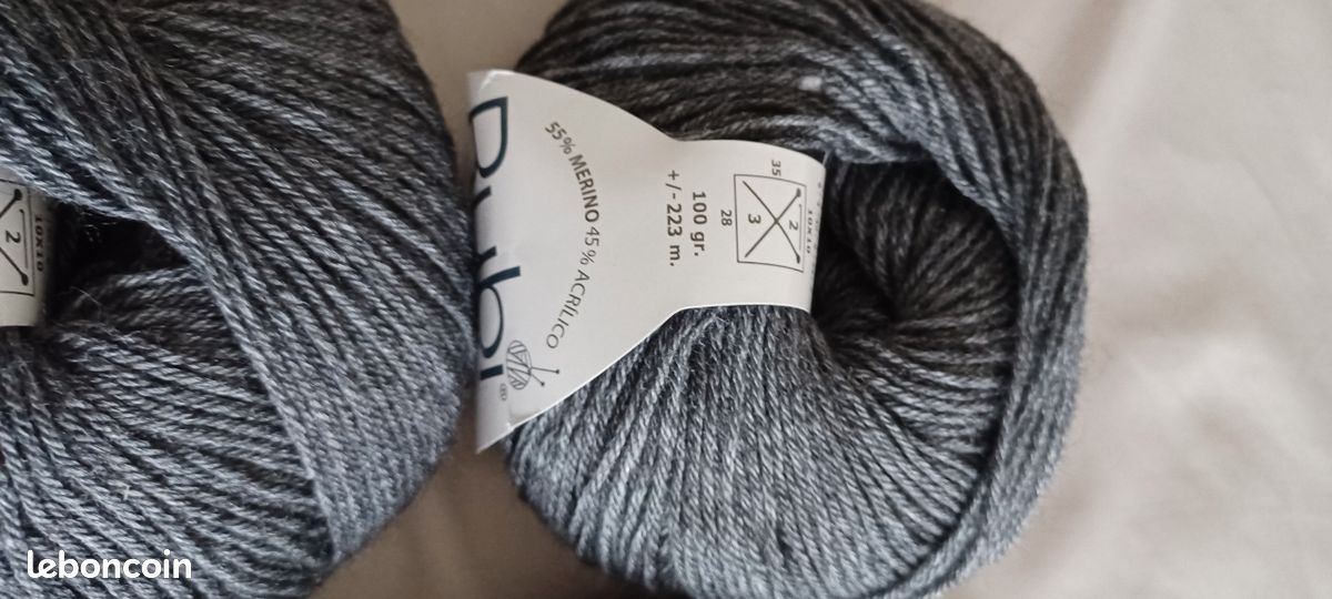 Lot De 5 Pelotes De Laine Mérinos Gris Anthracite – 28/50 % Mérinos – Origine France – Idéal Pour Tricot Et Crochet