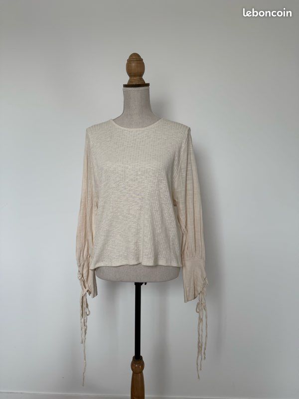 Haut Femme Zara Taille L - Manches Longues, Polyester, Neuf Avec étiquettes
