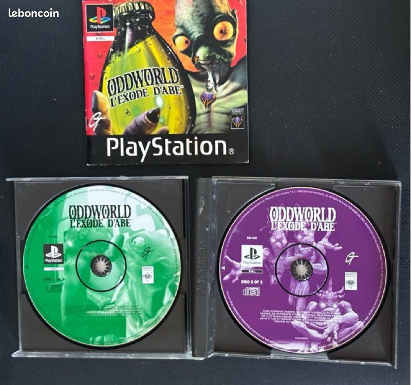 Jeu PS1 Oddworld : L'Exode D'Abe - Complet, Black Label, Très Bon état Occasion
