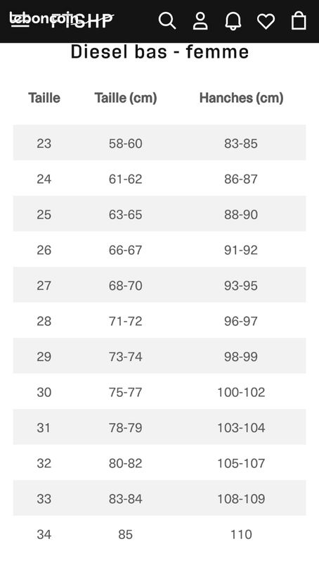 Jean femme Diesel W25-L30 Vêtements