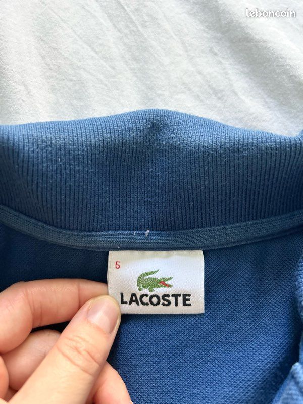 Polo bleu foncé manches courtes 100% coton Taille 5/XXL 46 Lacoste (image 7)