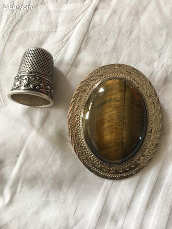Pendentif En Argent 925 Avec Oeil De Tigre - Réf. P-AR-68, Marque Délicatement Doux