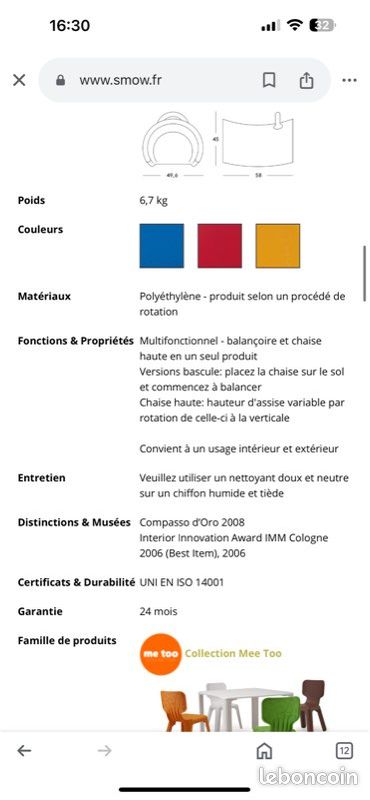 Chaise Enfant TRIOLI Marque : Me Too by Magis Design : Eero Aarnio (image 9)