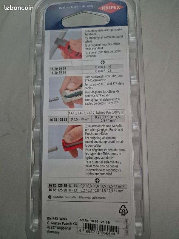 Knipex outil/pince a denuder (image 3)