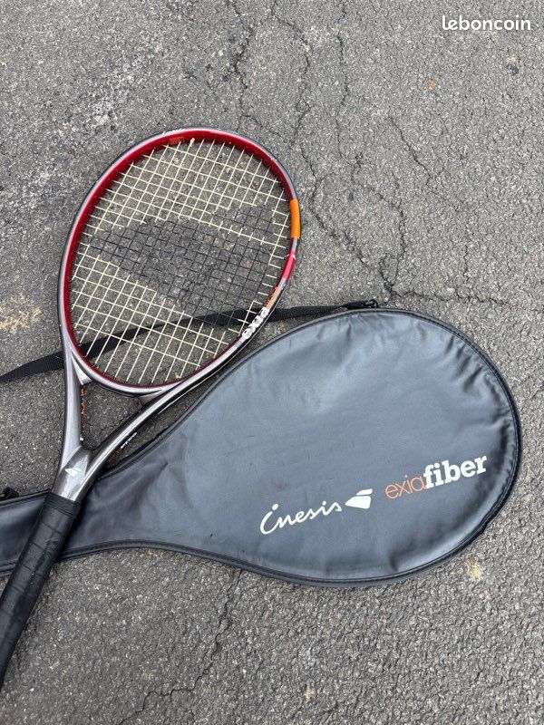 Raquette tennis Inesis Exia Fiber et sa housse d'origine