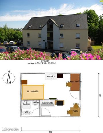 Studio 1 pièce 20 m²