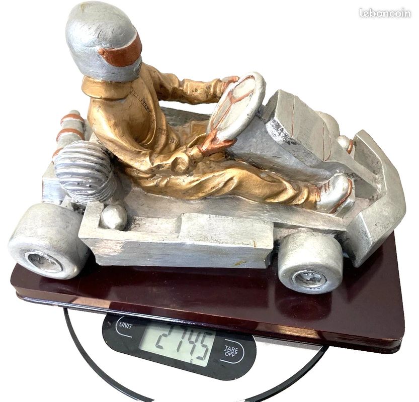 Sculpture Ancienne Karting Kart F1 Voiture Collection Décoration Vintage (image 5)