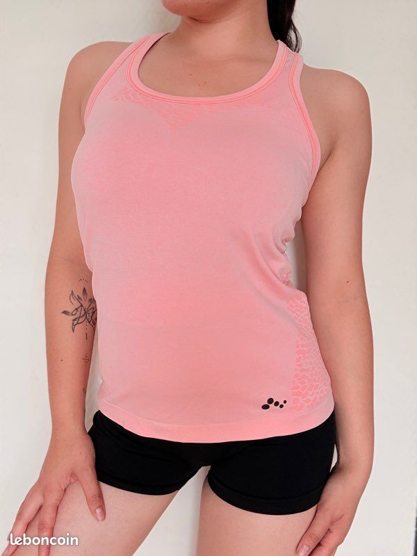 Débardeur Only Play rose sport femme taille S (image 8)