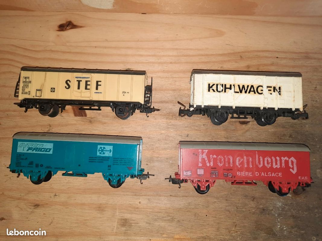 Lot De 7 Wagons Marchandises Jouef – Échelle HO, Sans Boîte (bon état D'usage)