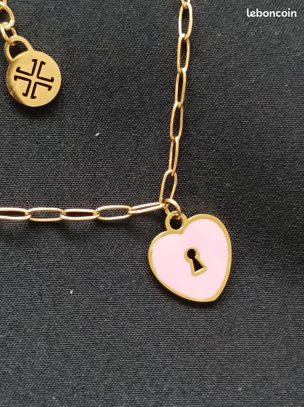 Montre Et Chaîne Vintage 1967 - Pendentif Cœur - Avec Boîte Originale (Réf. W279)