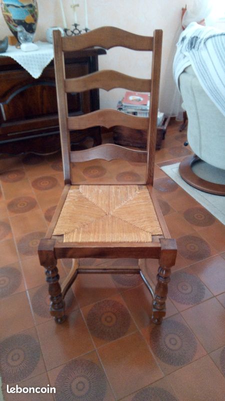 Lot de 6 chaises en paille (image 1)