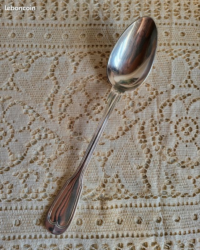 Grande Cuillère à Ragoût Service Modèle Filet Contour Métal Argenté Orieux 28 cm - Arts de la table