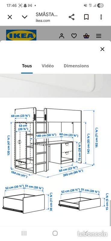Lit Mezzanine Ikea blanc (image 11)