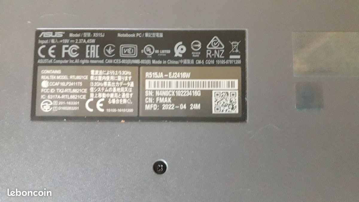 Ordinateur portable Asus R515JA (image 2)