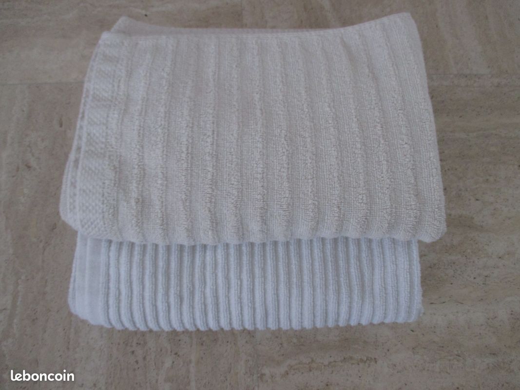 Serviettes de bain 70x128 cm en coton éponge (image 3)