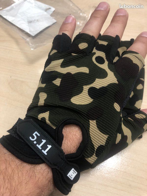 Gants Demi-Doigt militaire, camouflage tactique , armée NEUF (image 6)