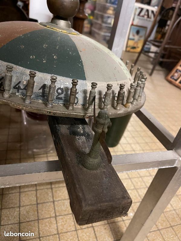 Ancienne Roulette Foraine Chromée - Art Forain Vers 1900 - Jeu De Bar / Machine à Sous