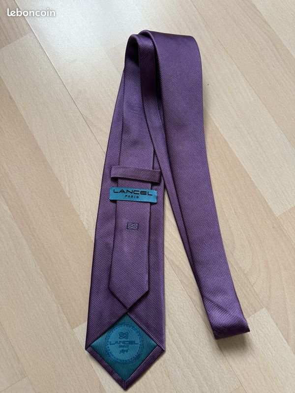 Cravate Mauve Claire en Soie - LANCEL - Neuve (image 2)