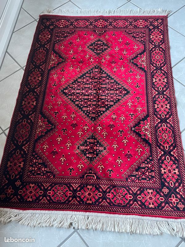 Magnifique tapis 100/100 soies rouge (image 10)
