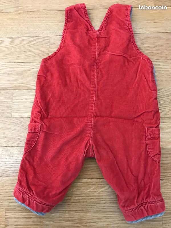 Salopette velours rouge 1 mois Cie des PETITS (image 2)