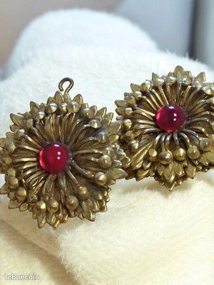 Boucles D'oreilles Rétro Vintage Fantaisie Ancienne - Pour Collectionneurs - Occasion