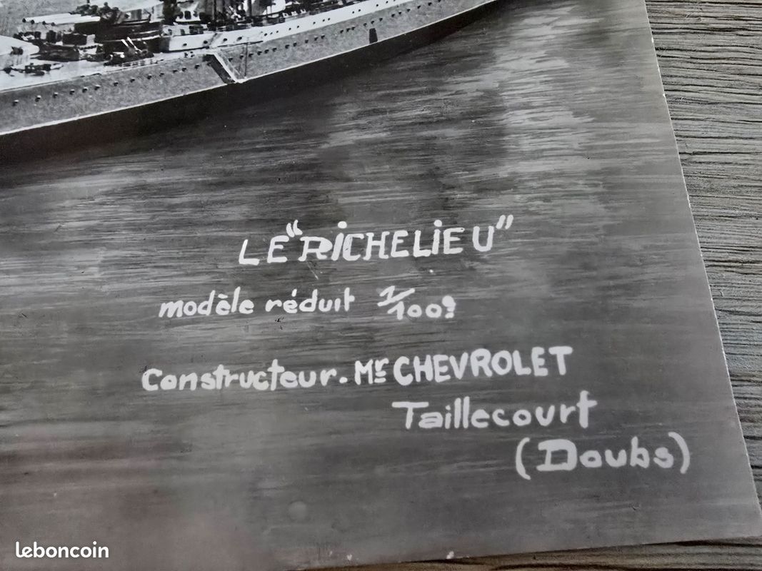 Photographie ancienne maquette bateau Richelieu Taillecourt Doubs (image 2)