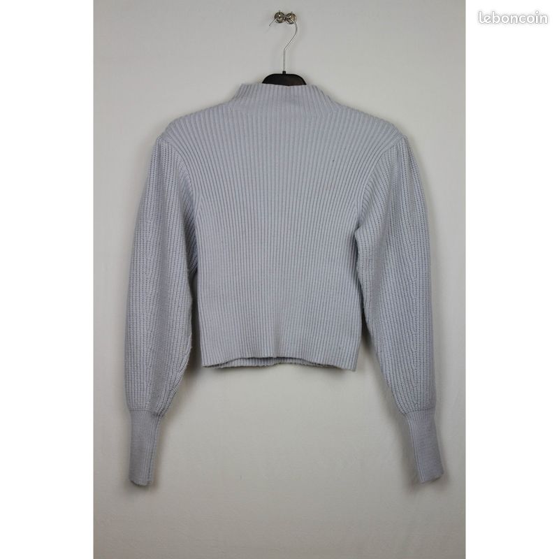 Pull col cheminée M 38 Zara Bleu ciel Vêtements