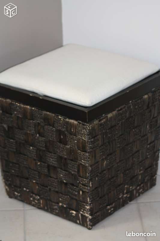 Pouf/coffre africain avec coussin (image 1)