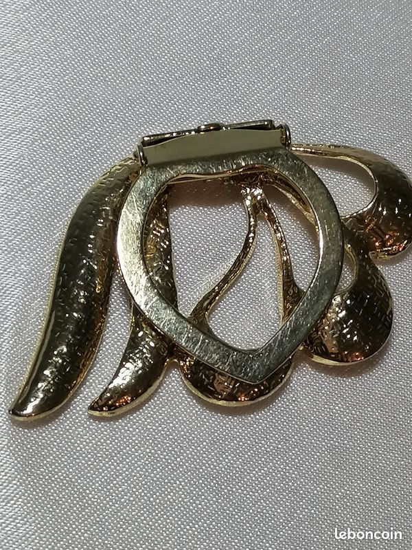 Grande Broche Vintage Pour Foulard - Métal Bronze