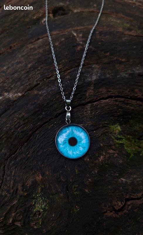 Pendentif Oeil Hamsa En Acier Inoxydable - Collier 45 Cm - Doré