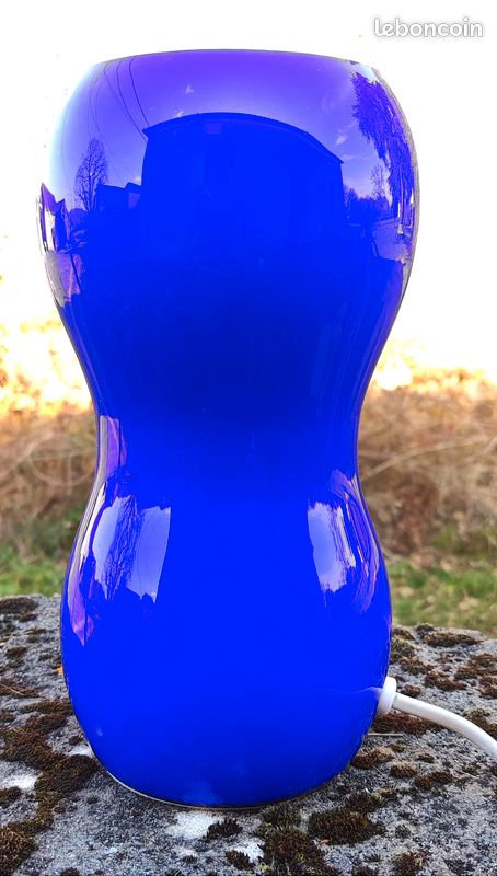 Lampe bleue ikea vintage 1990 - en verre