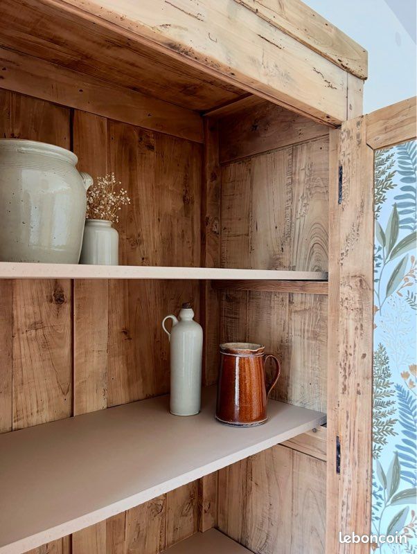 Armoire bonnetière en bois massif / rénovée (image 4)