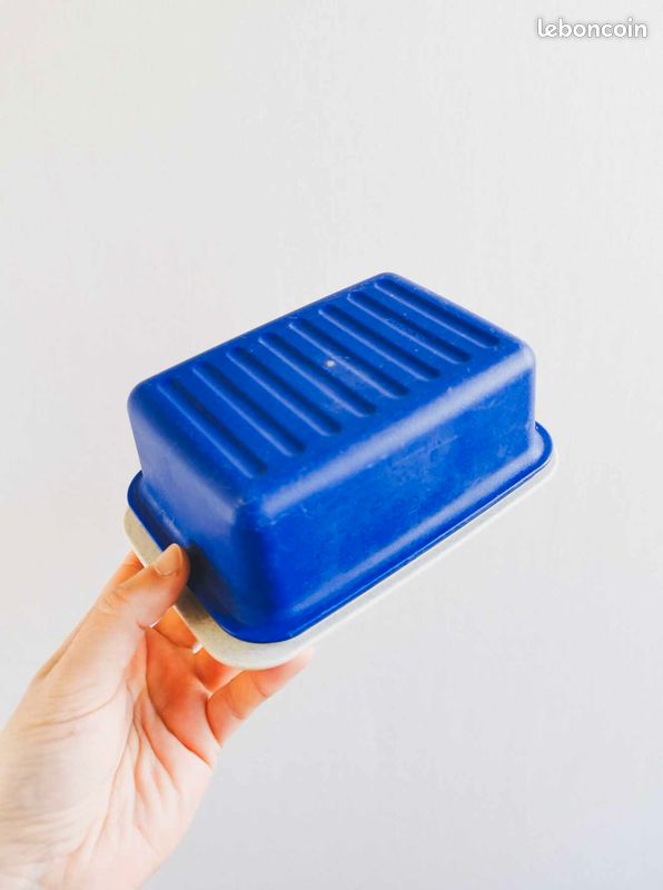 Beurrier Tupperware Vintage - Couleur Bleu - Boîte D'occasion