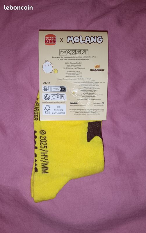 Chaussettes burger king molans pointure 29 32 - Vêtements