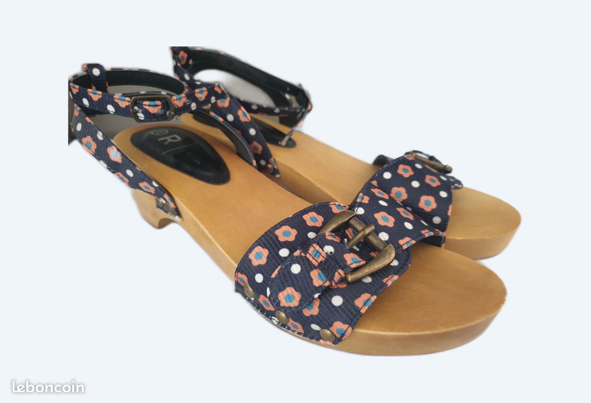 Sandales avec petit talon en bois - La Redoute kids T36 (image 1)