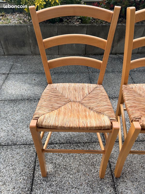 Vend lot de 4 chaises en paille (image 2)