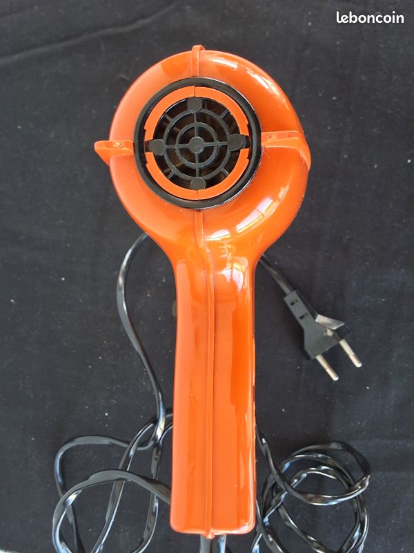 Lot De Sèche-cheveux Vintage Années 70 - Marque Moulinex - Couleur Orange/Rose - 400W - Occasion Fonctionnel