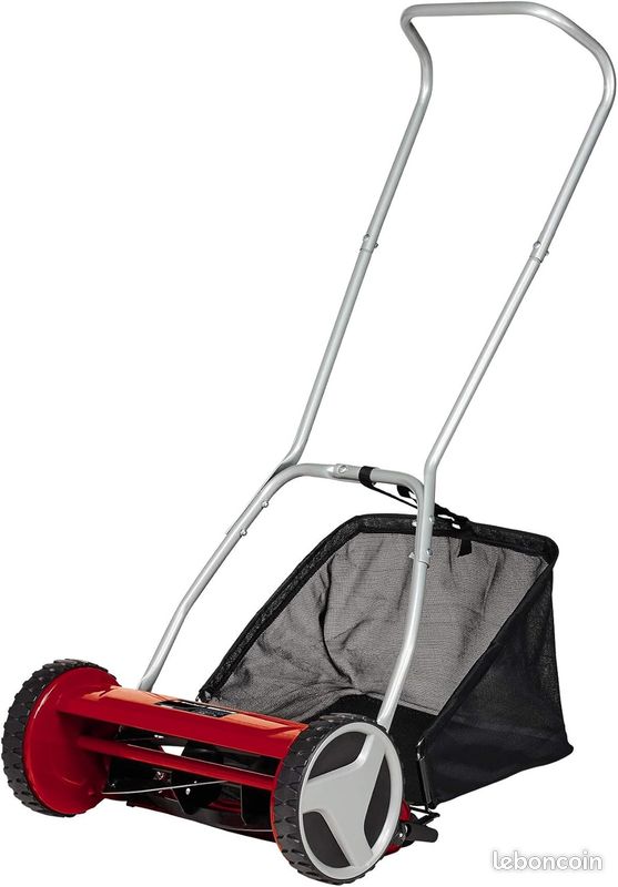 Einhell Tondeuse à gazon manuelle GC-HM 400 (jusqu’à 250 m², cylindre de coupe, 5 lames en acier, réglage de la hauteur de coupe sur 4 niveaux de 13 à 37 mm, bac de ramassage de 27 litres) (image 3)