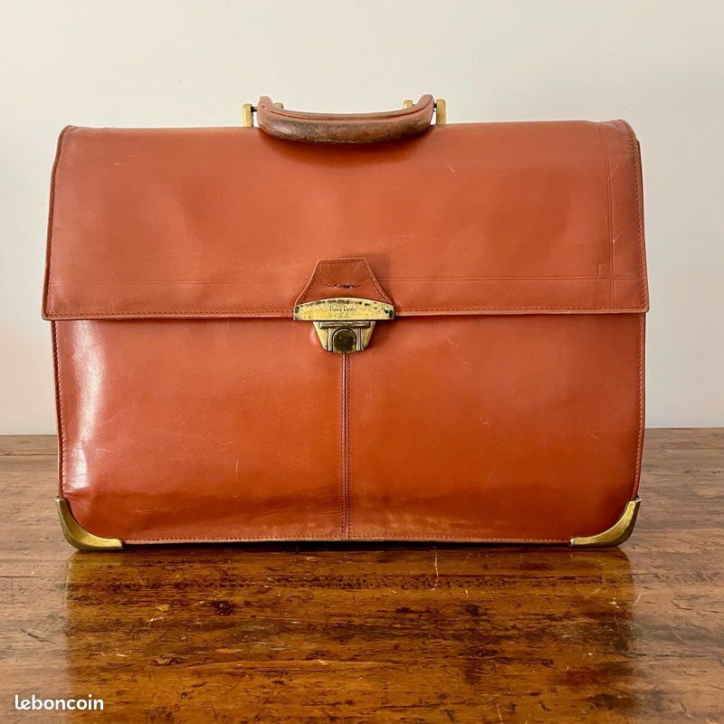 Sacoche Porte-documents En Cuir Vintage Lee - Années 70 - État Parfait - Style Bohème