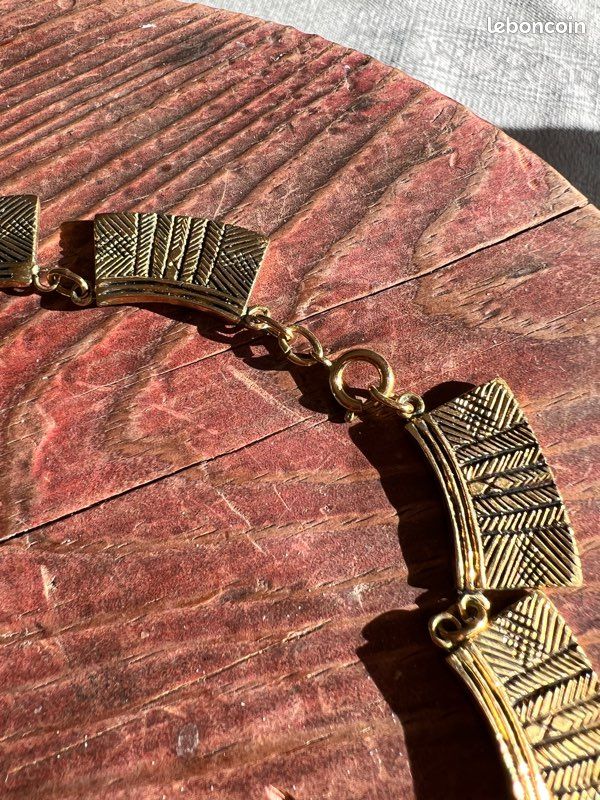 Collier Long Vintage Signé M.Buffet - Bronze - Occasion Très Bon état