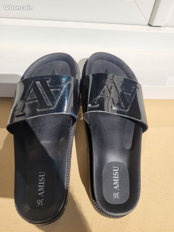 Claquettes noir Amisu (image 5)