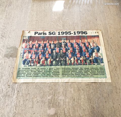 Carte Postale PSG Paris SG Saison 1995-1996 – Collector Avant 2000 En Très Bon état