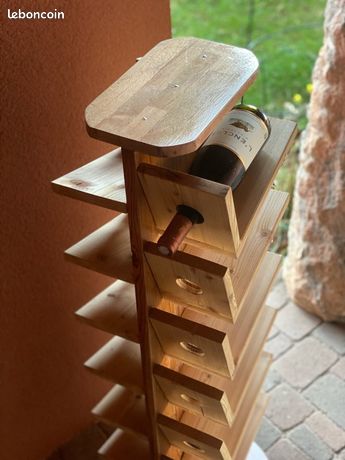 Ancien Casier à Bouteilles Vintage En Bois - Porte-bouteilles Pour 15 Bouteilles - Décoratif