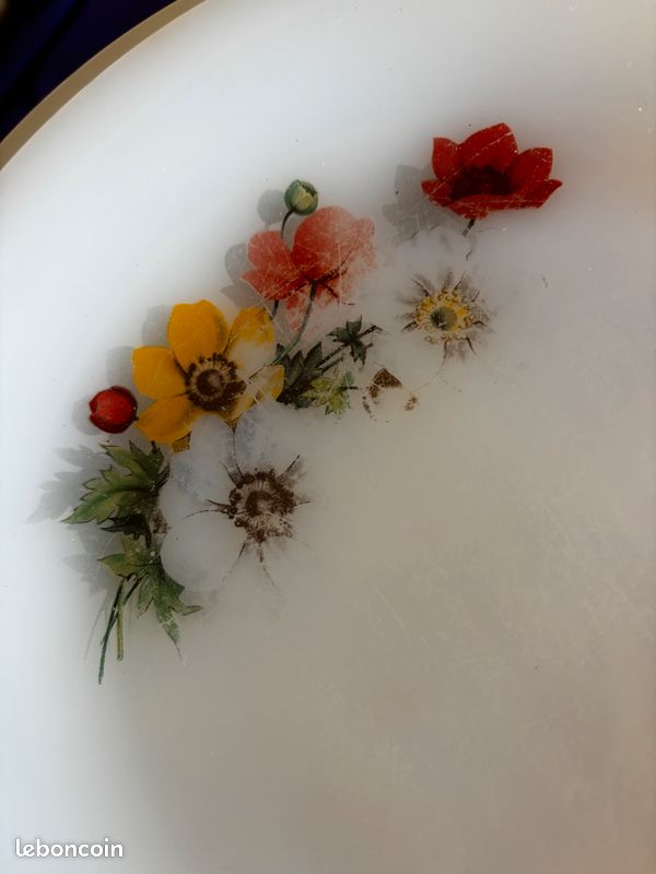 PLAT ROND PLAT ET SAUCIER ARCOPAL - VINTAGE 1978 DECORS